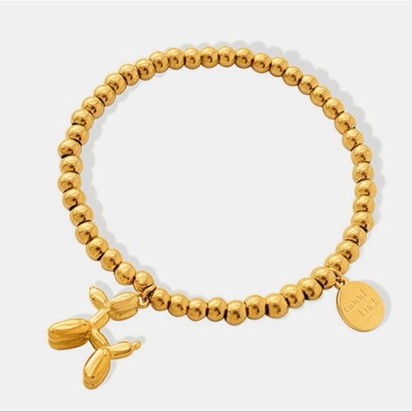 💲2️⃣0️⃣ Bundled ✔️18K Gold-Plated Titanium Steel Puppy Shape Charm Bracelet - Picture 3 of 6